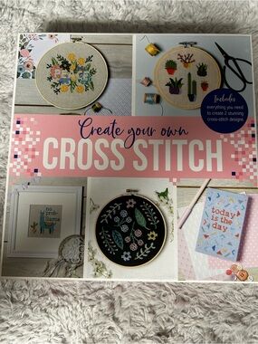 Create Your Own Cross Stitch Kit – Pink Floral & Cactus Designs